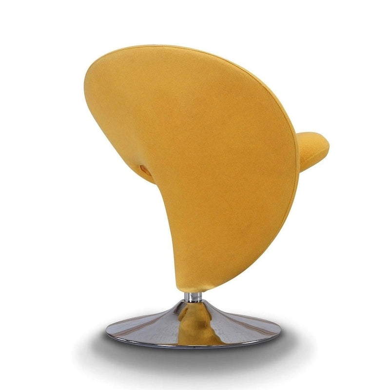 Fauteuil pivotant Comfort Curl en mélange de laine chromé (lot de 2)