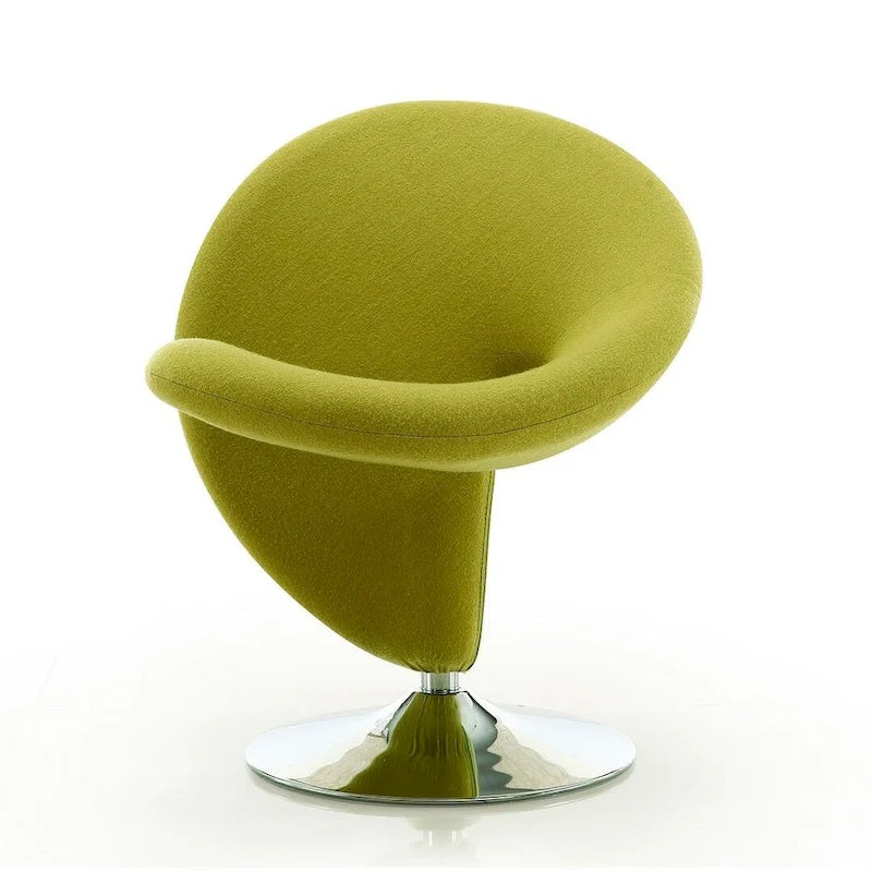 Fauteuil pivotant Comfort Curl en mélange de laine chromé (lot de 2)