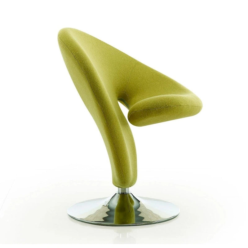Fauteuil pivotant Comfort Curl en mélange de laine chromé (lot de 2)