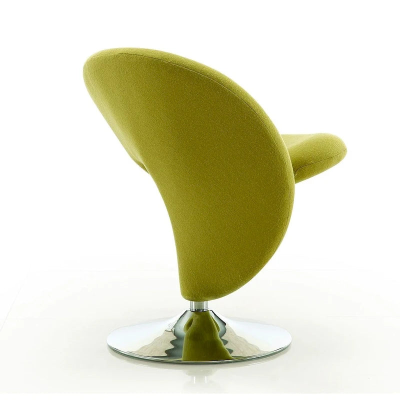 Fauteuil pivotant Comfort Curl en mélange de laine chromé (lot de 2)