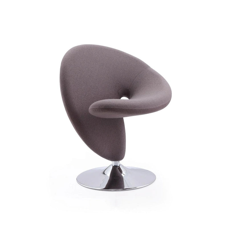 Fauteuil pivotant Comfort Curl en mélange de laine chromé (lot de 2)