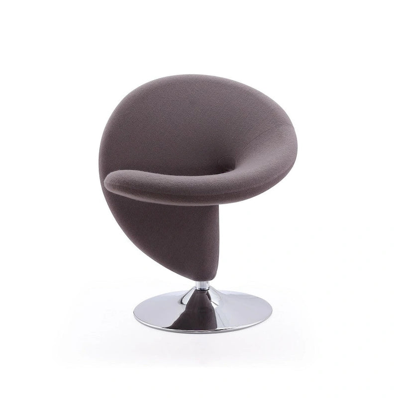 Fauteuil pivotant Comfort Curl en mélange de laine chromé (lot de 2)