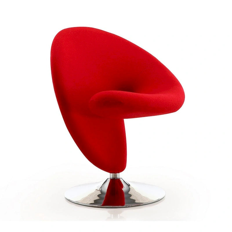 Fauteuil pivotant Comfort Curl en mélange de laine chromé (lot de 2)
