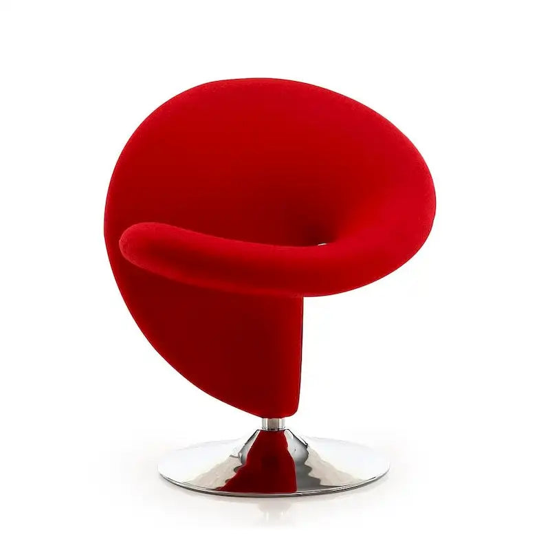 Fauteuil pivotant Comfort Curl en mélange de laine chromé (lot de 2)