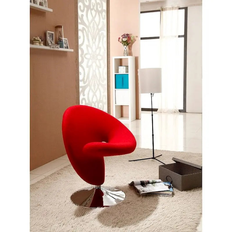 Fauteuil pivotant Comfort Curl en mélange de laine chromé (lot de 2)