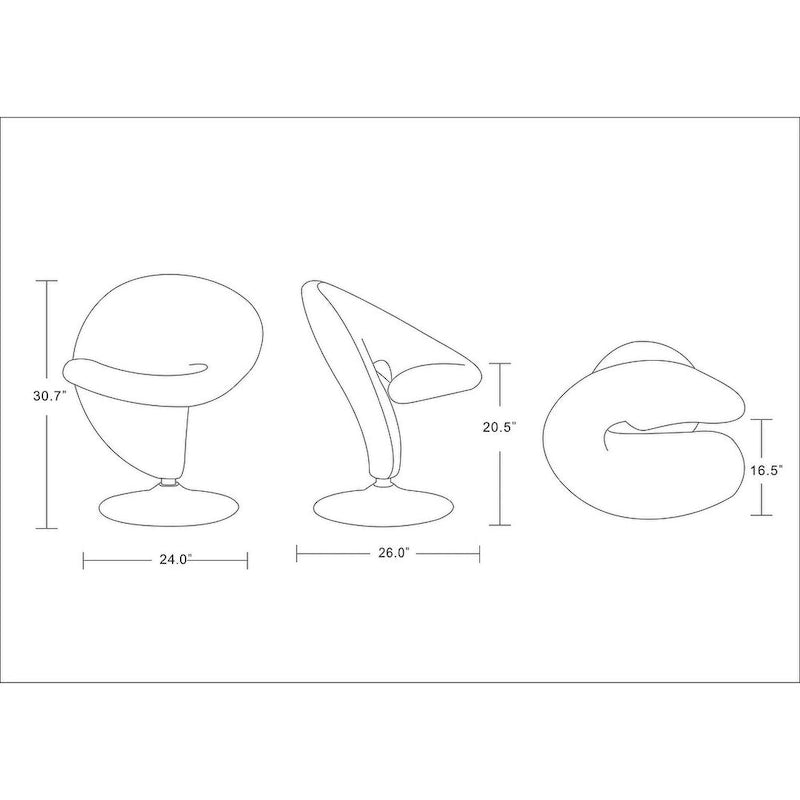 Fauteuil pivotant Comfort Curl en mélange de laine chromé (lot de 2)