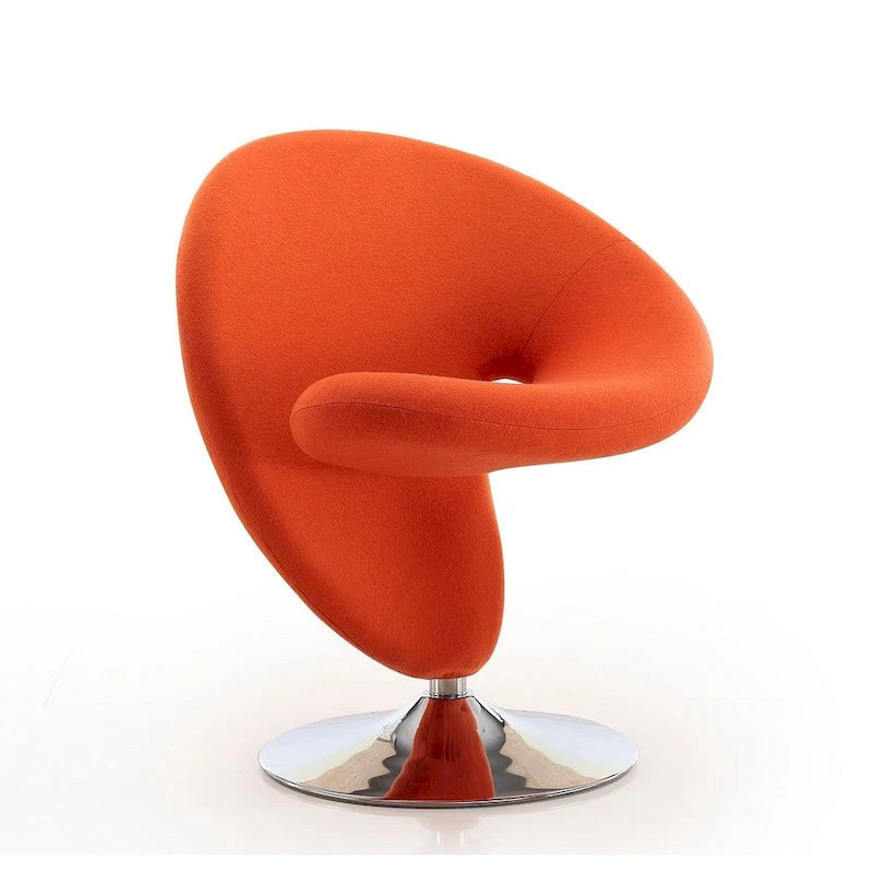 Fauteuil pivotant Comfort Curl en mélange de laine chromé (lot de 2)