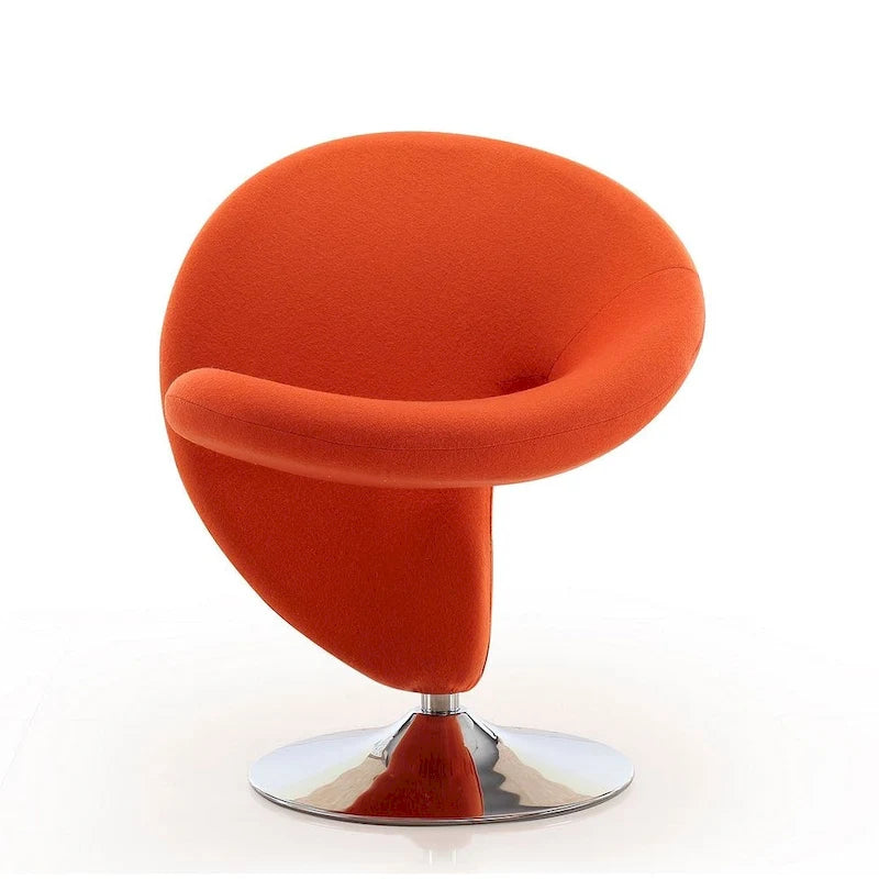 Fauteuil pivotant Comfort Curl en mélange de laine chromé (lot de 2)