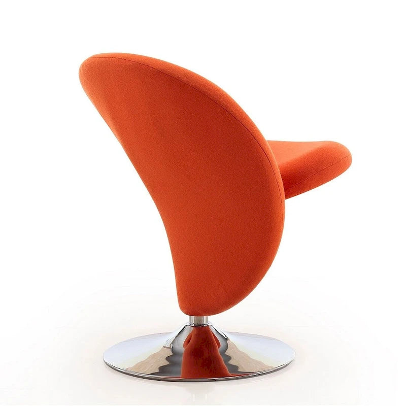 Fauteuil pivotant Comfort Curl en mélange de laine chromé (lot de 2)
