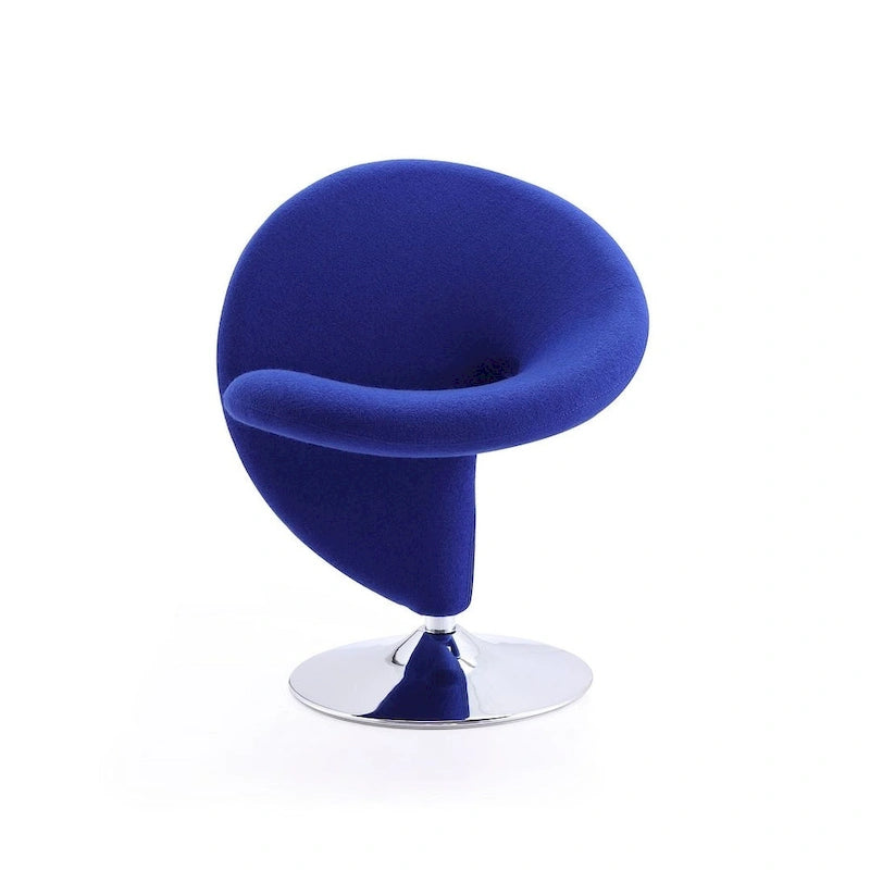 Fauteuil pivotant Comfort Curl en mélange de laine chromé (lot de 2)
