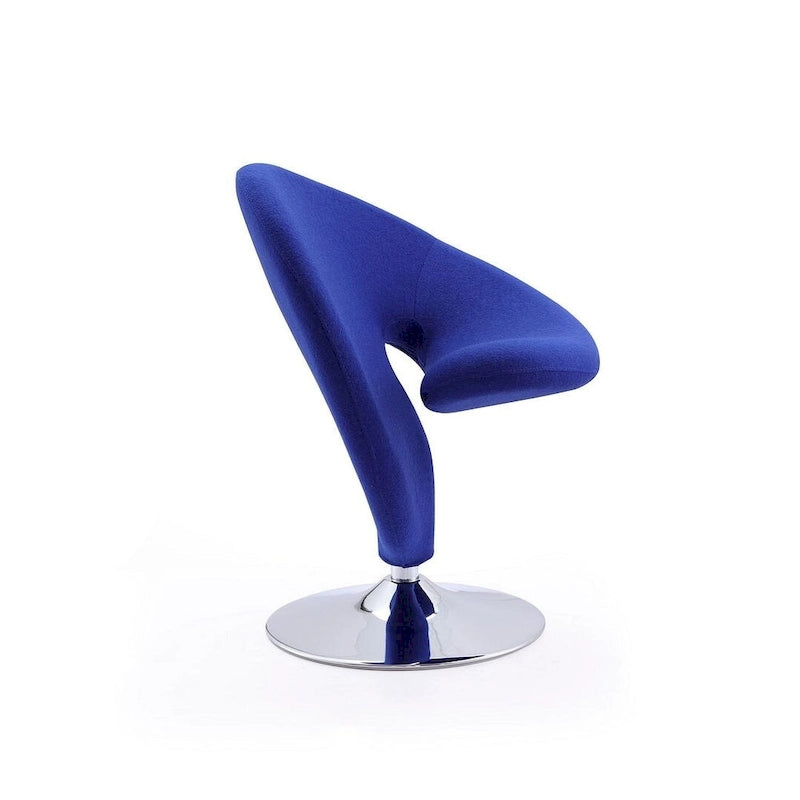Fauteuil pivotant Comfort Curl en mélange de laine chromé (lot de 2)