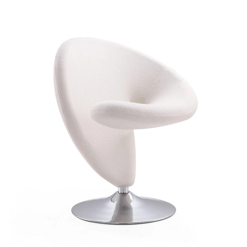 Fauteuil pivotant Comfort Curl en mélange de laine chromé (lot de 2)