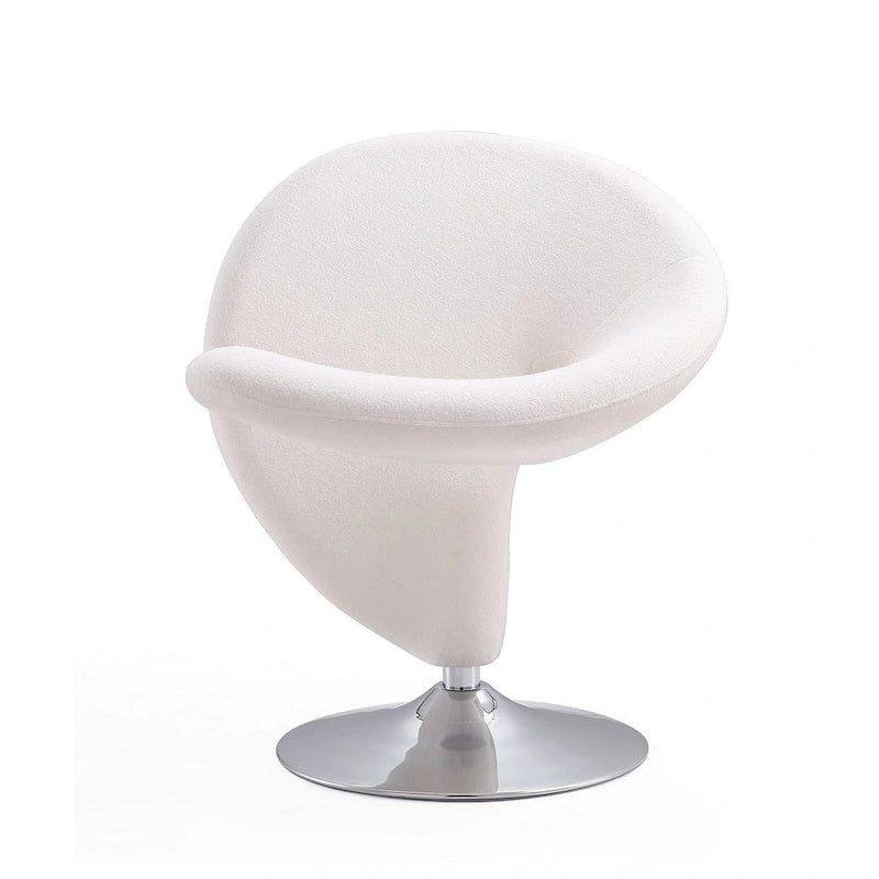 Fauteuil pivotant Comfort Curl en mélange de laine chromé (lot de 2)