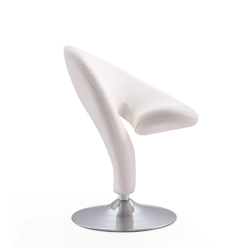 Fauteuil pivotant Comfort Curl en mélange de laine chromé (lot de 2)