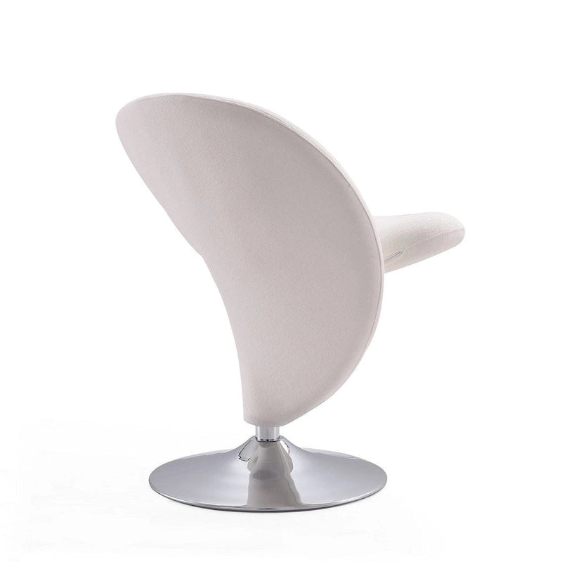 Fauteuil pivotant Comfort Curl en mélange de laine chromé (lot de 2)