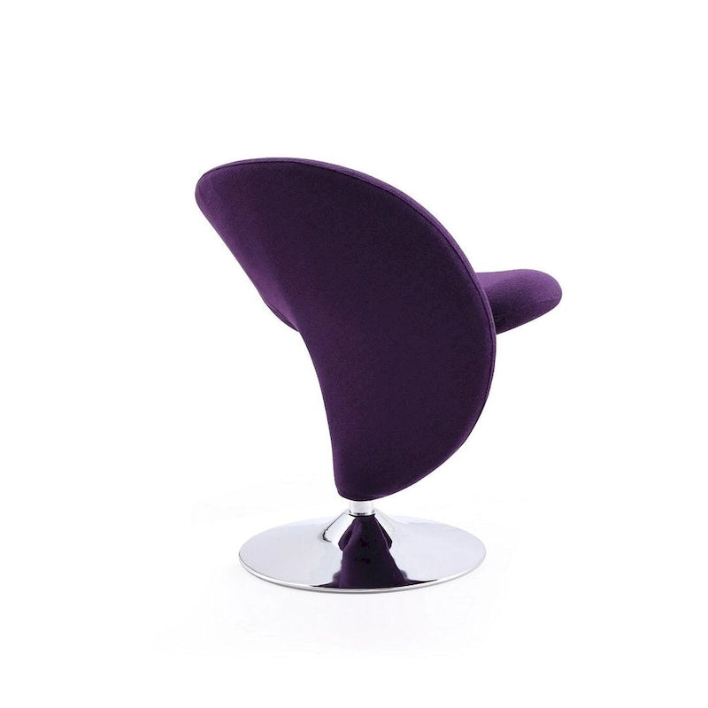 Fauteuil pivotant Comfort Curl en mélange de laine chromé (lot de 2)