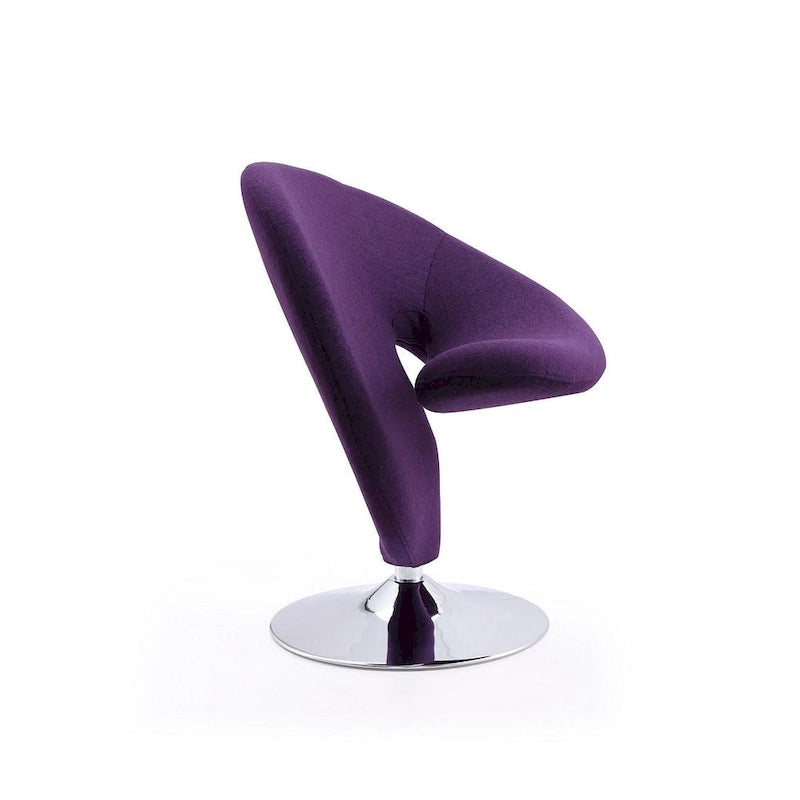 Fauteuil pivotant Comfort Curl en mélange de laine chromé (lot de 2)