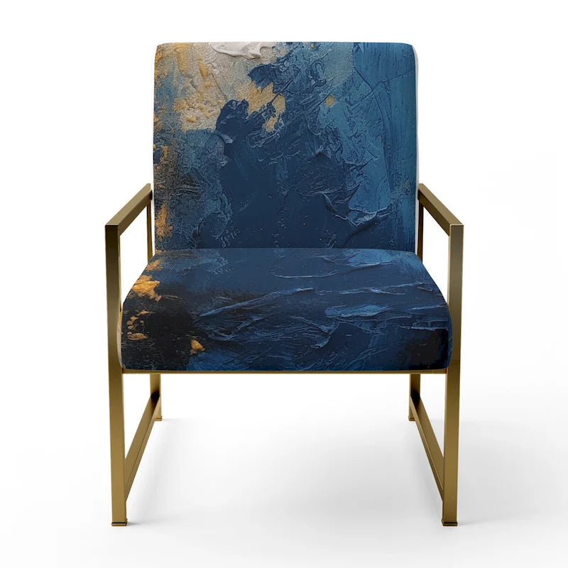 Fauteuil d'appoint abstrait rembourré Blue and Yellow Intuitive Expressions I et fauteuil moderne et contemporain