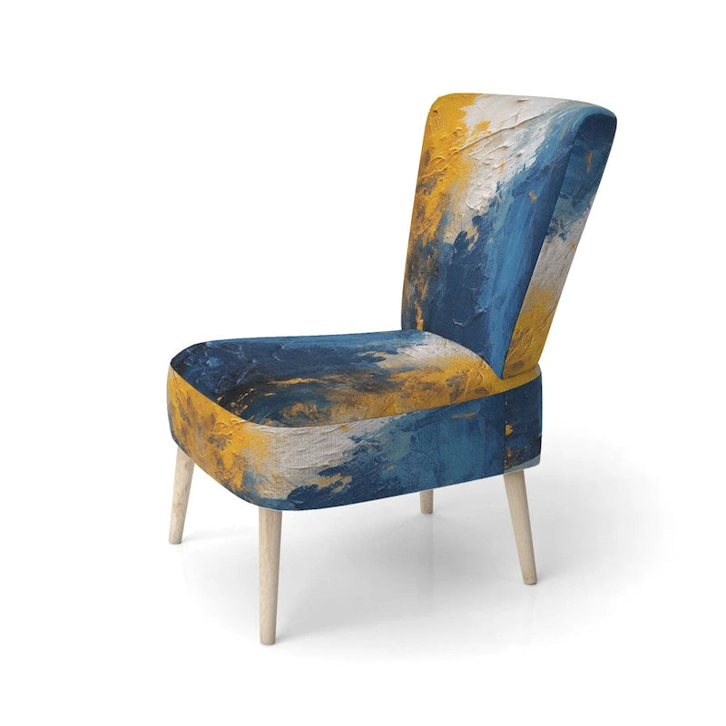 Fauteuil d'appoint abstrait rembourré Blue and Yellow Intuitive Expressions I et fauteuil moderne et contemporain