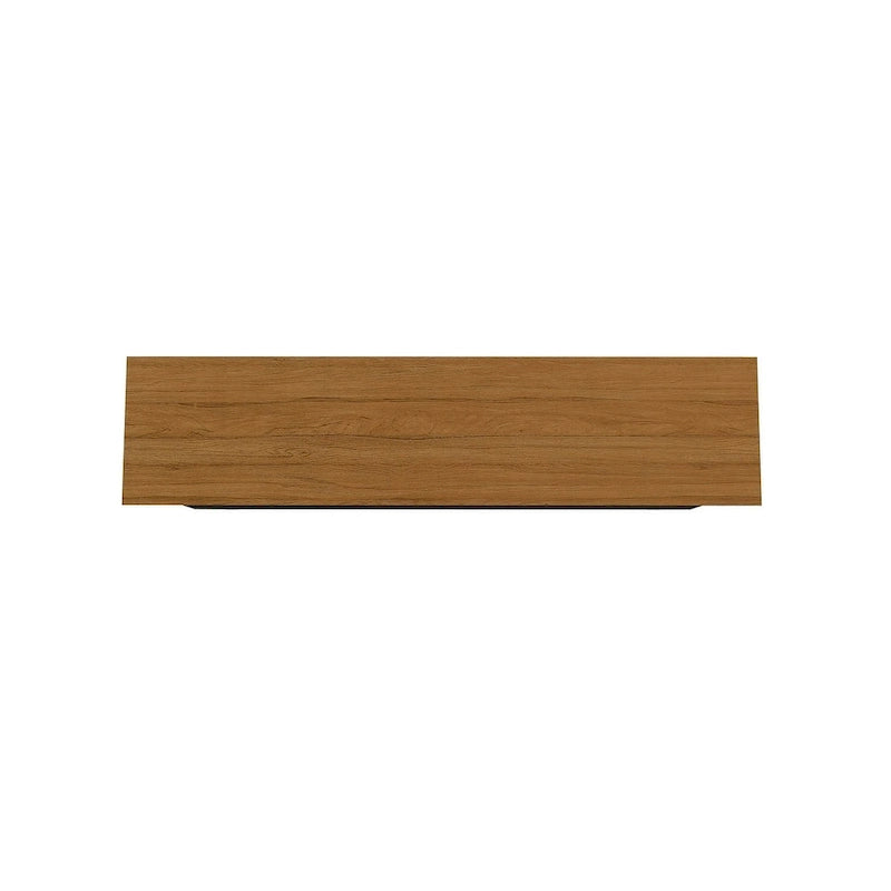 62.99 Buffet avec pieds en bois massif et 2 armoires, coloris blanc cassé et cannelle