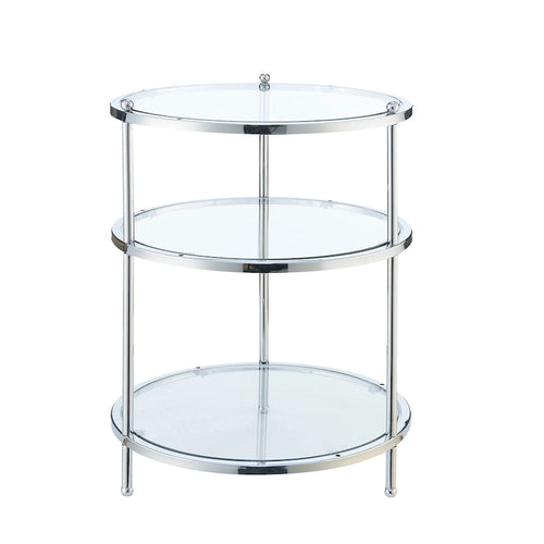 Table d'appoint ronde en verre à 3 niveaux