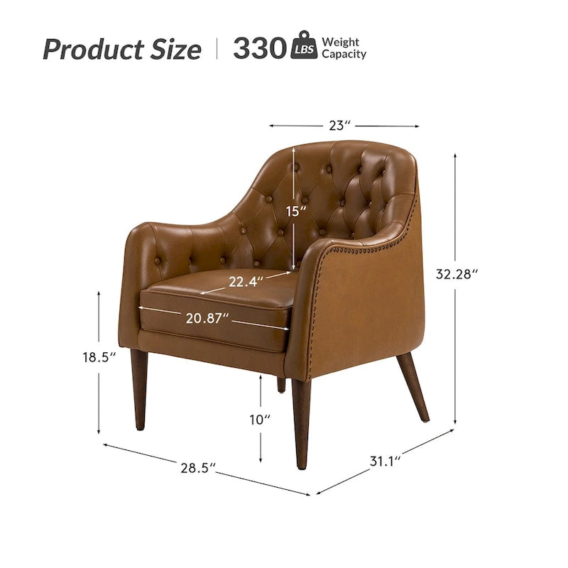 Fauteuil baquet classique en cuir véritable avec pieds en bois et dossier capitonné, lot de deux chaises.