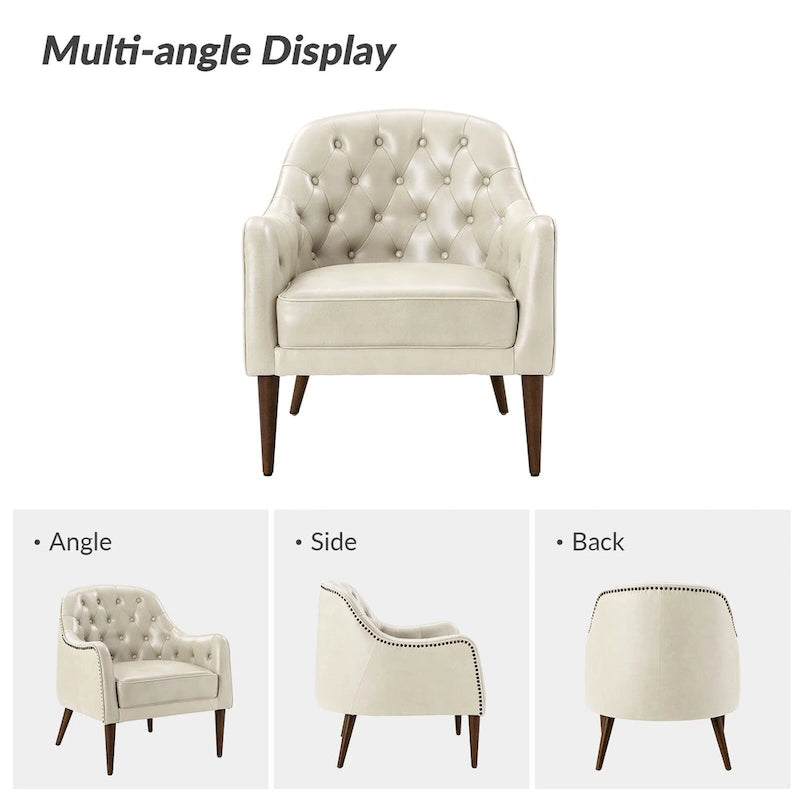Fauteuil baquet classique en cuir véritable avec pieds en bois et dossier capitonné, lot de deux chaises.