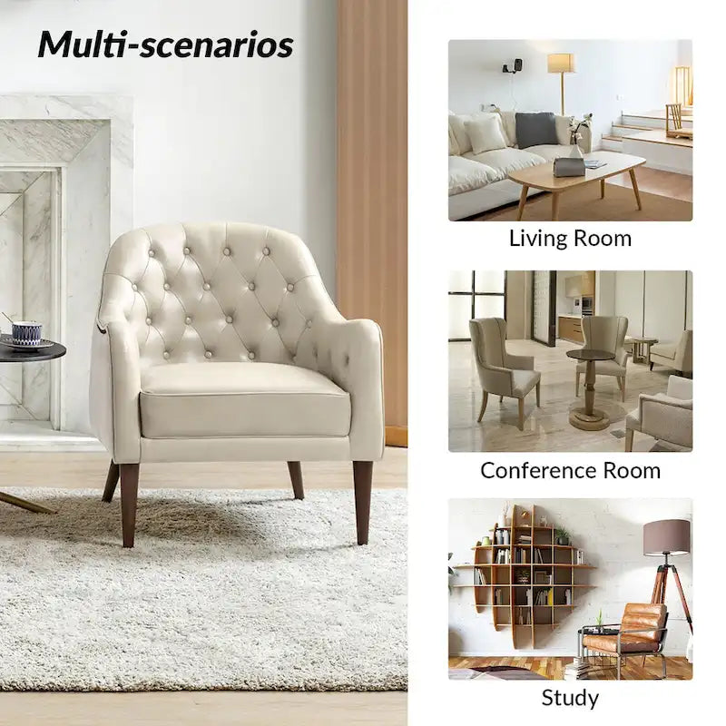 Fauteuil baquet classique en cuir véritable avec pieds en bois et dossier capitonné, lot de deux chaises.