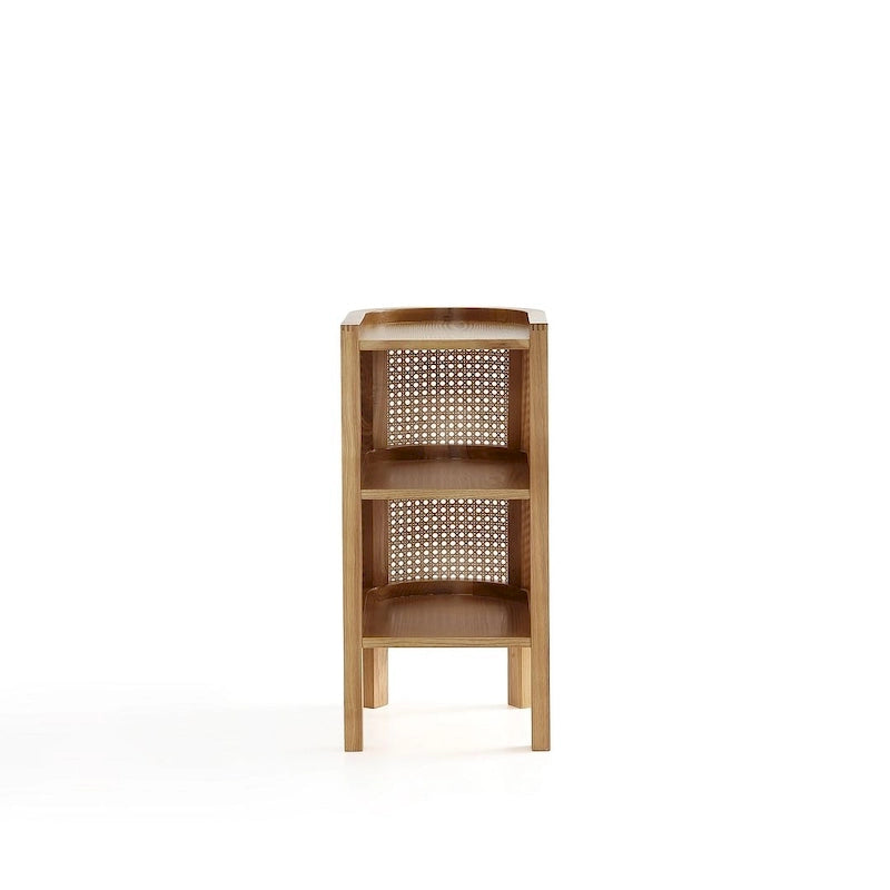 Table d'appoint en rotin noir et naturel