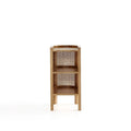 Table d'appoint en rotin noir et naturel