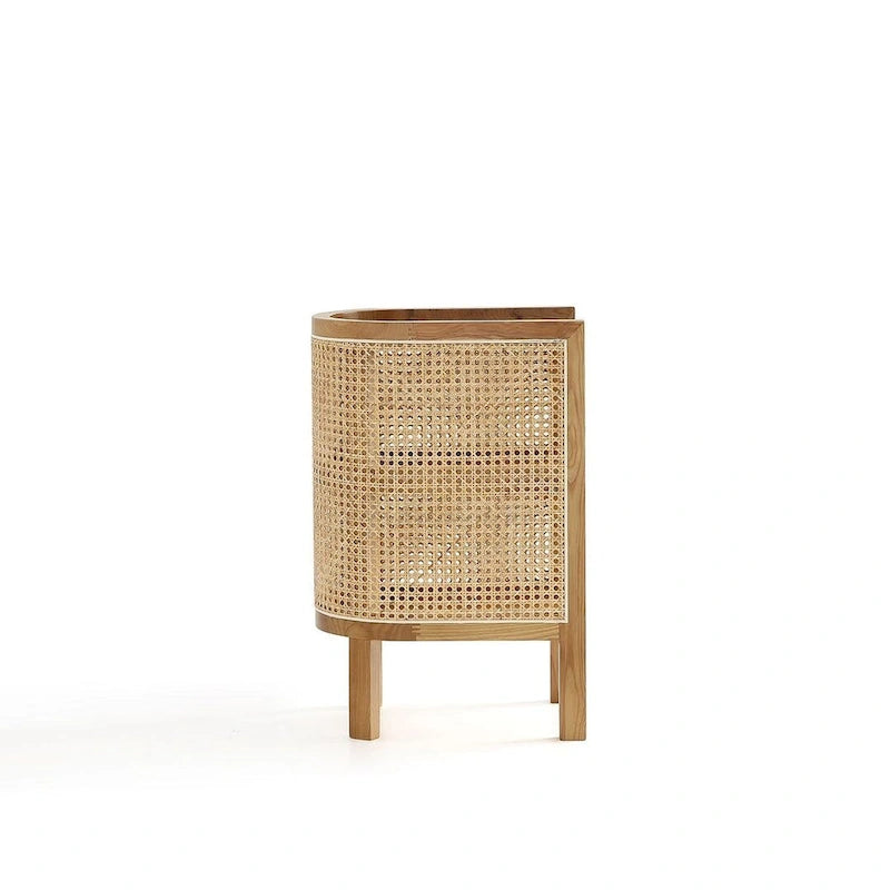 Table d'appoint en rotin noir et naturel