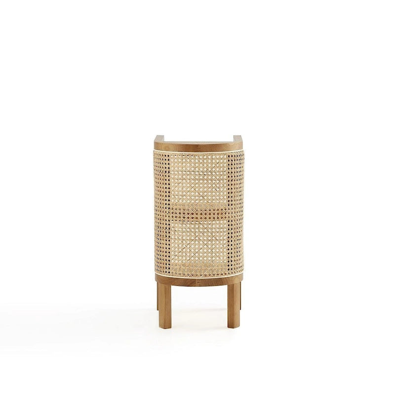 Table d'appoint en rotin noir et naturel