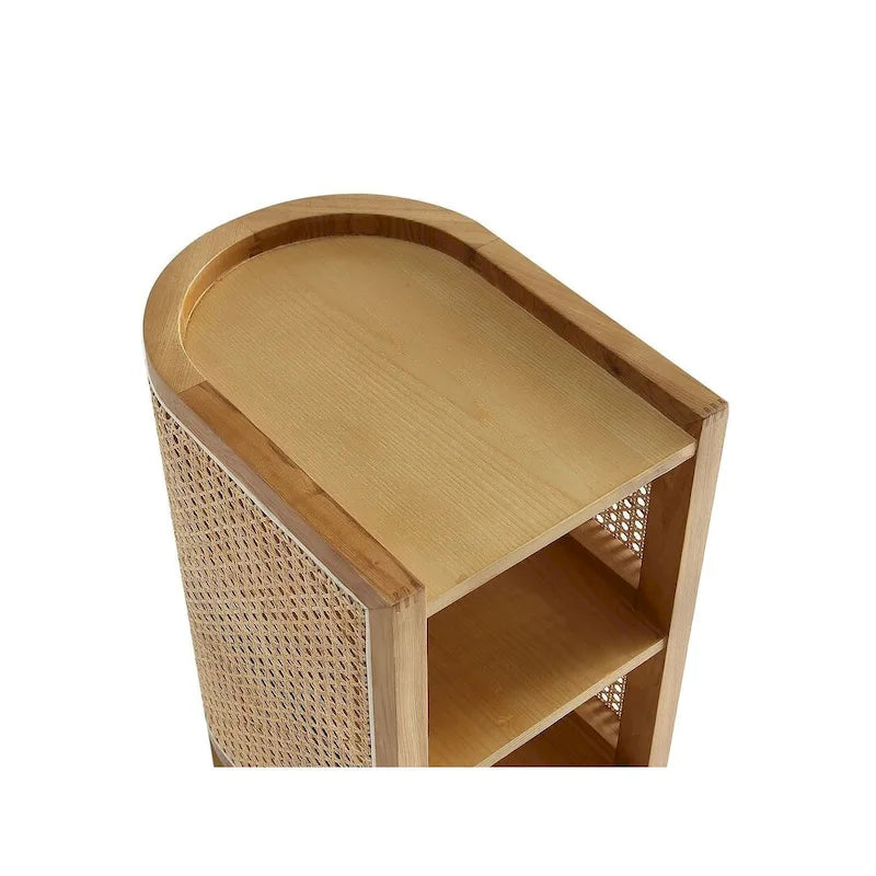 Table d'appoint en rotin noir et naturel