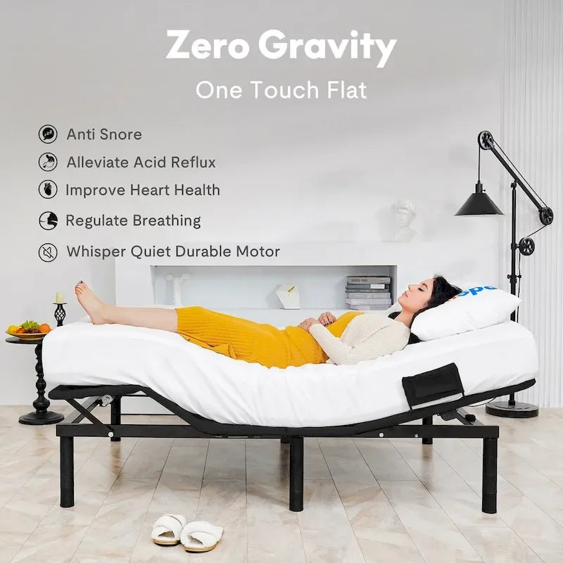 Cadre de lit réglable, zéro espace, zéro gravité, avec support de matelas