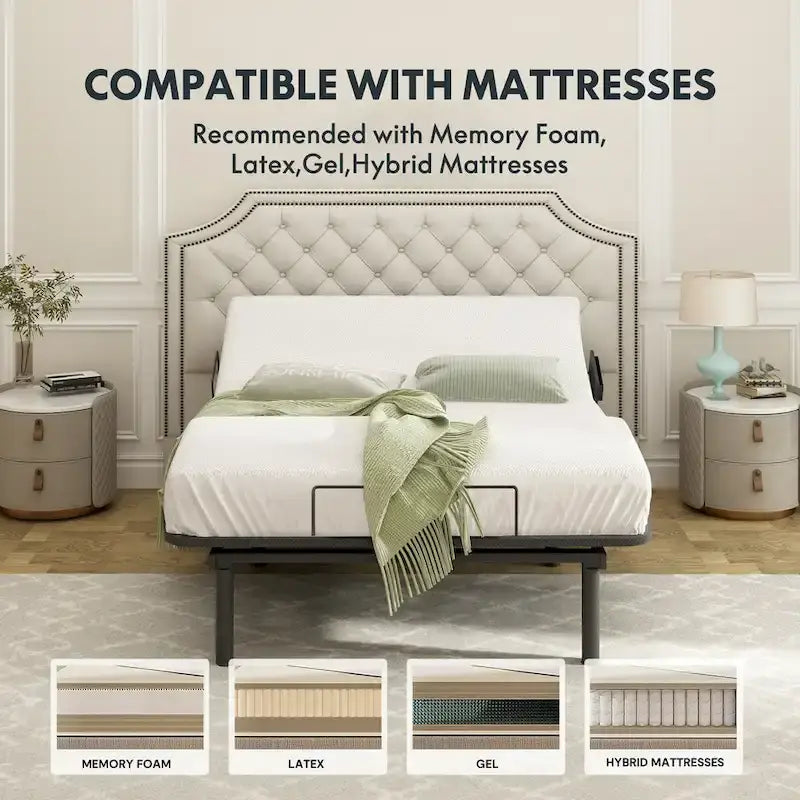 Cadre de lit réglable, zéro espace, zéro gravité, avec support de matelas