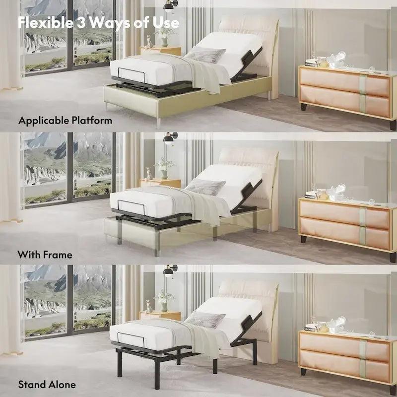 Cadre de lit réglable, zéro espace, zéro gravité, avec support de matelas