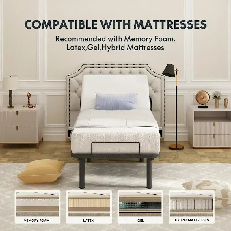 Cadre de lit réglable, zéro espace, zéro gravité, avec support de matelas