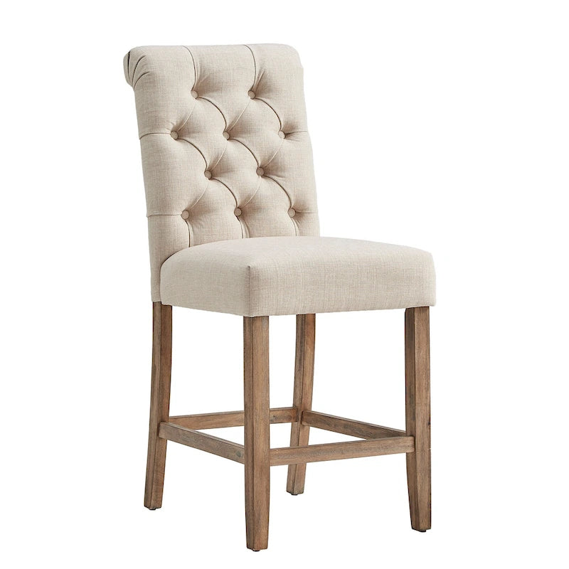 Comptoir de bar/tabouret de bar à dossier touffeté de qualité supérieure (ensemble de deux pièces)