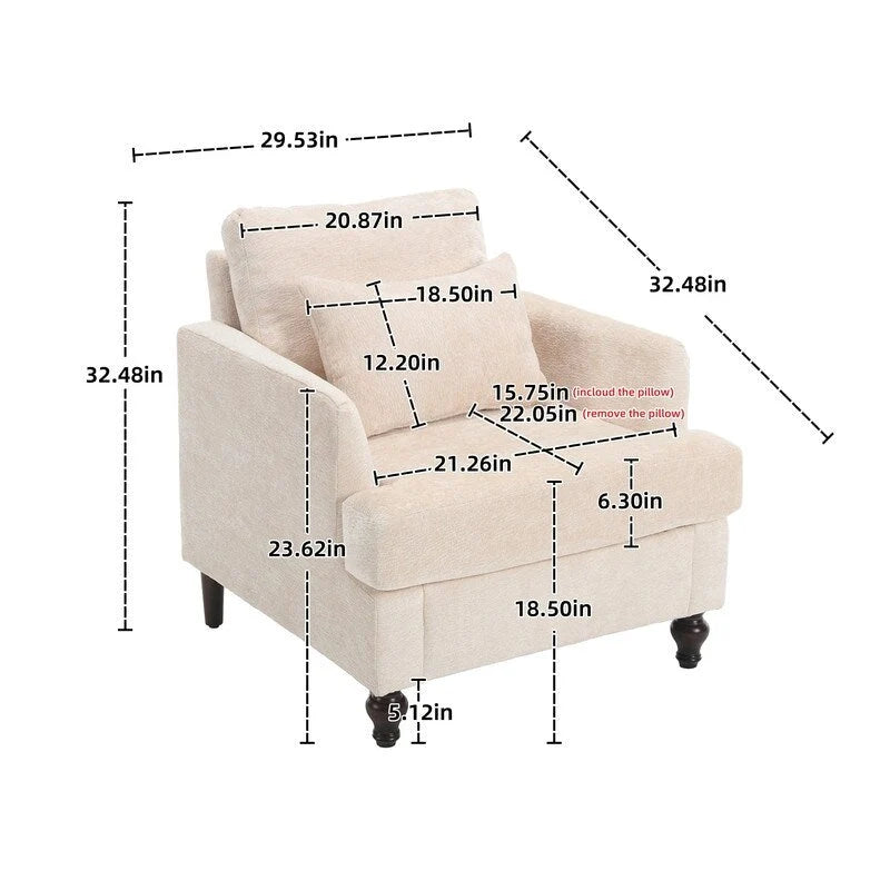 Fauteuil moderne, Fauteuil à accoudoirs avec cadre en bois