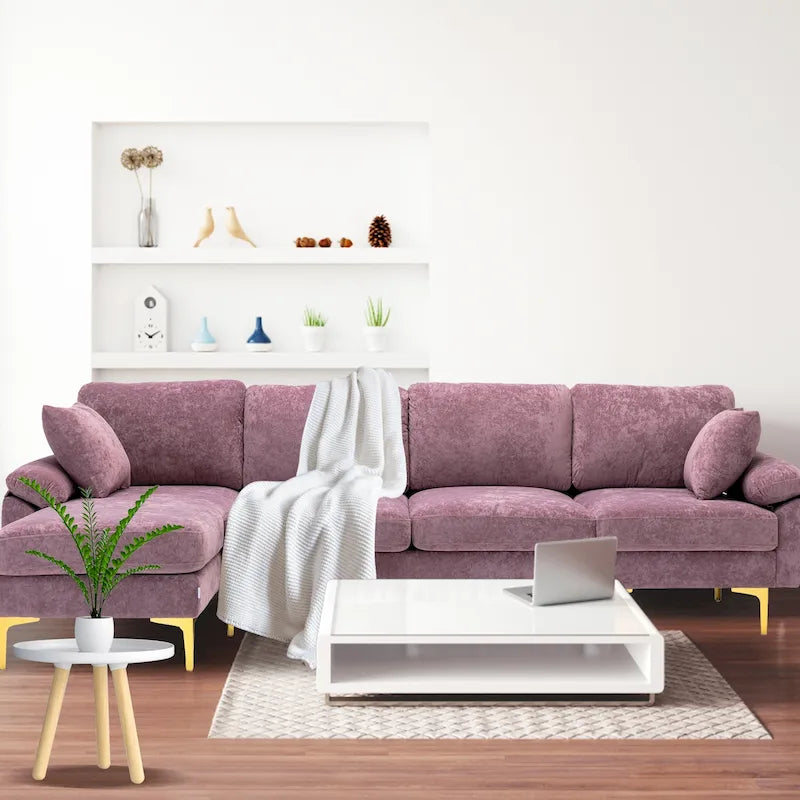 115 Canapé d'angle avec pouf