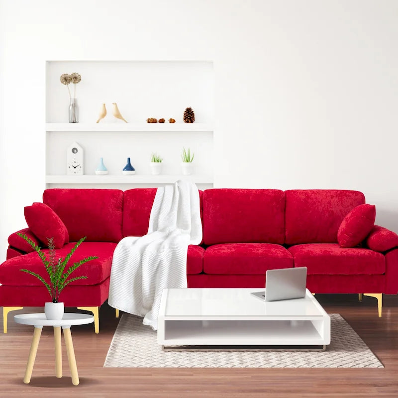 115 Canapé d'angle avec pouf