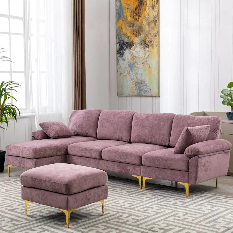 115 Canapé d'angle avec pouf