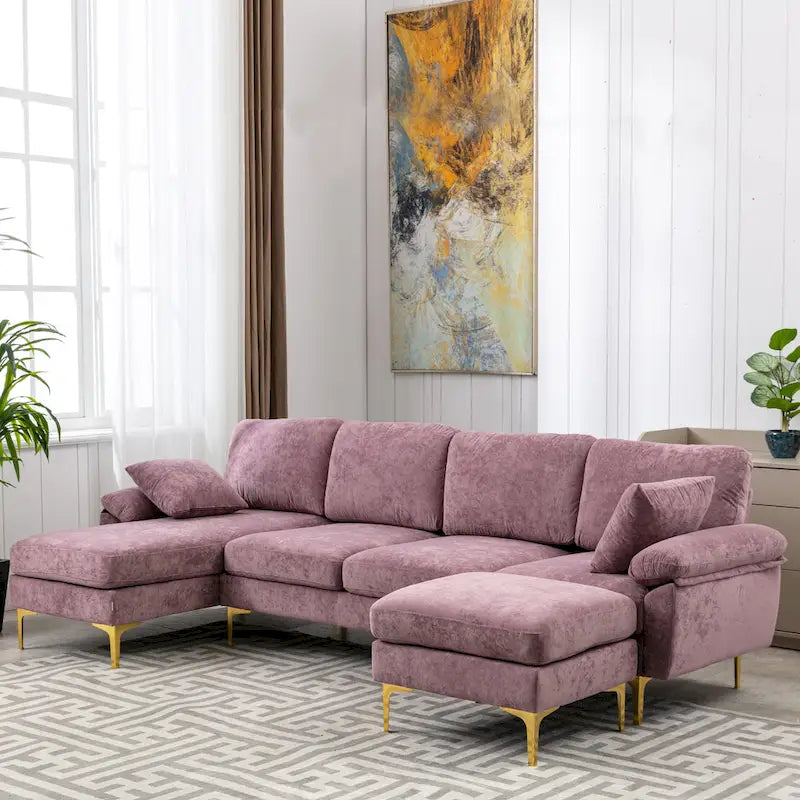 115 Canapé d'angle avec pouf