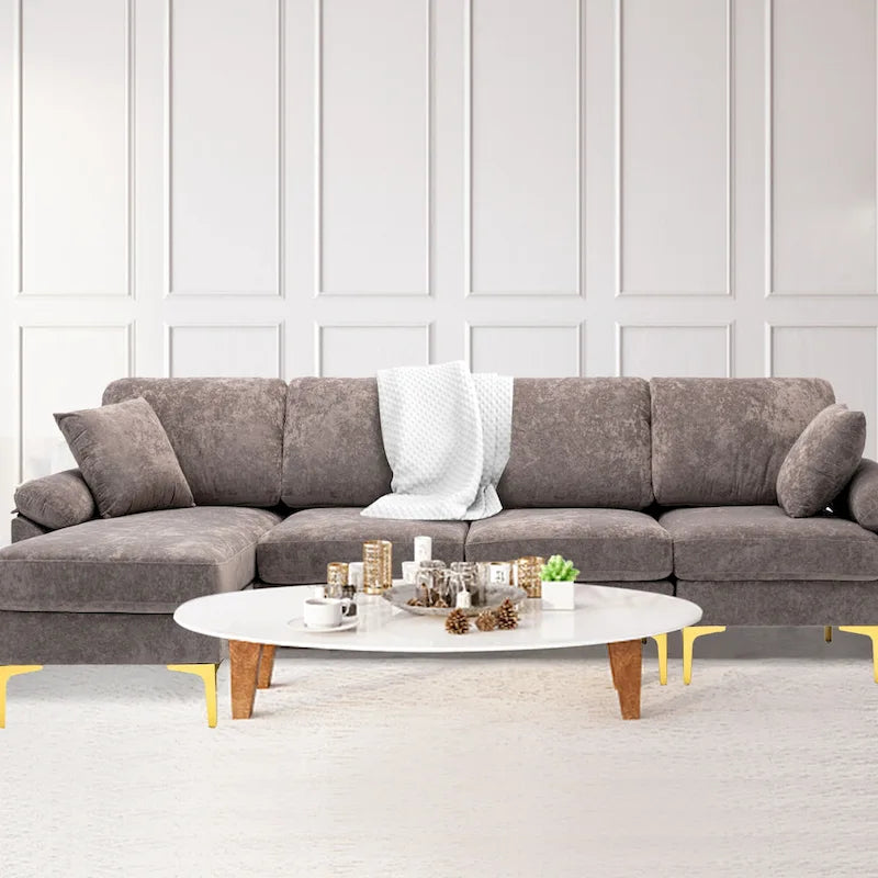 115 Canapé d'angle avec pouf