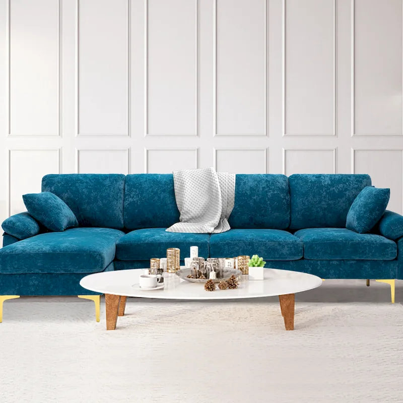 115 Canapé d'angle avec pouf