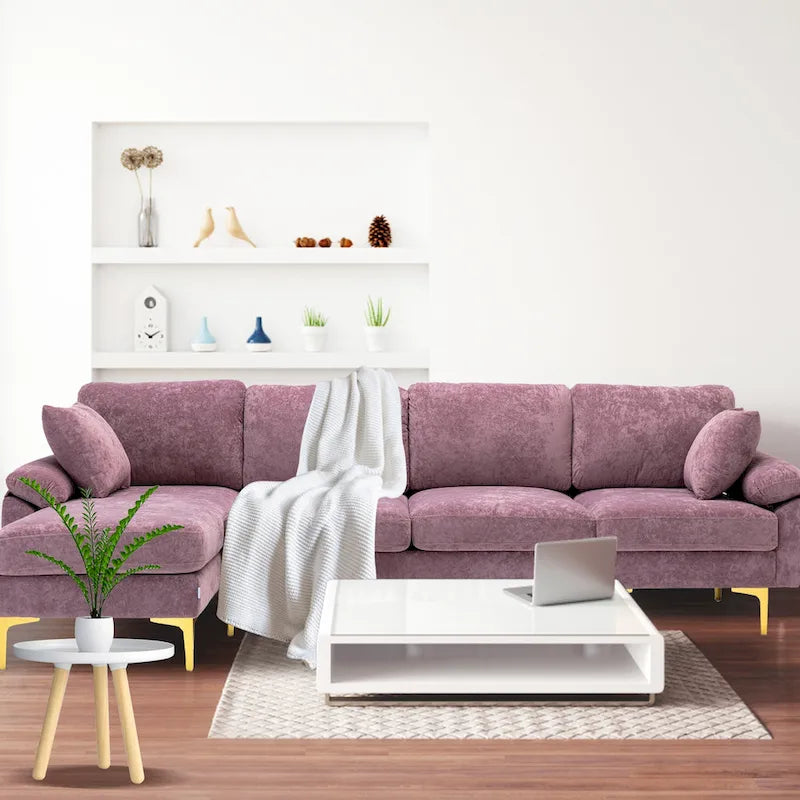 115 Canapé d'angle avec pouf
