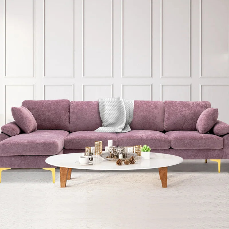 115 Canapé d'angle avec pouf