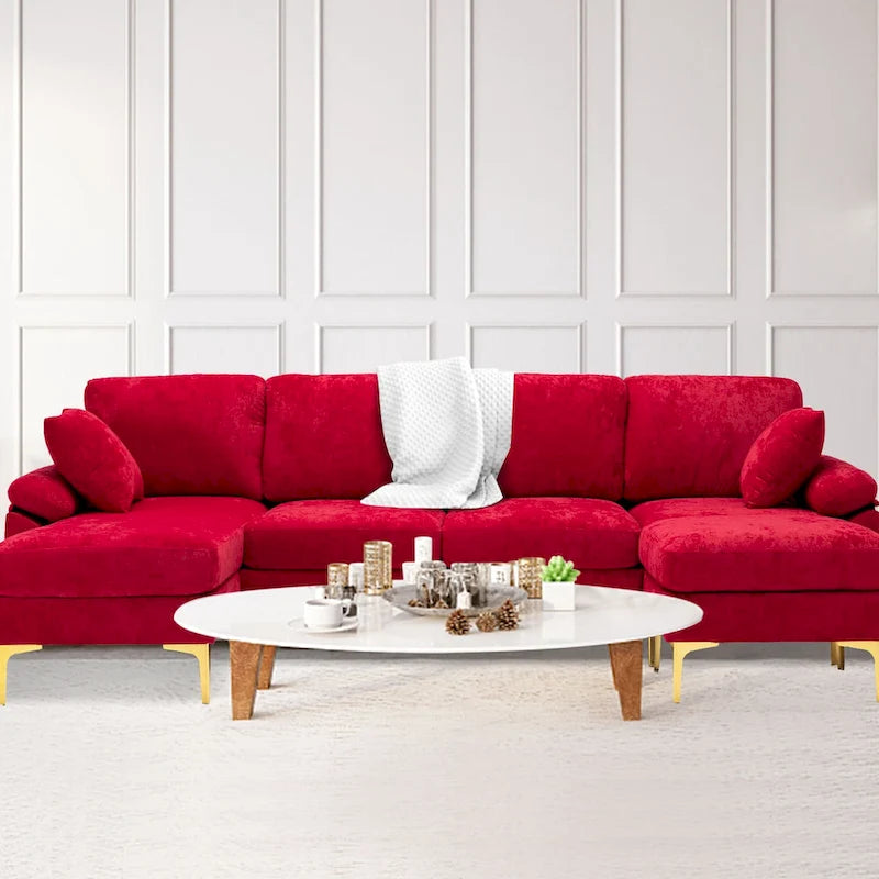 115 Canapé d'angle avec pouf