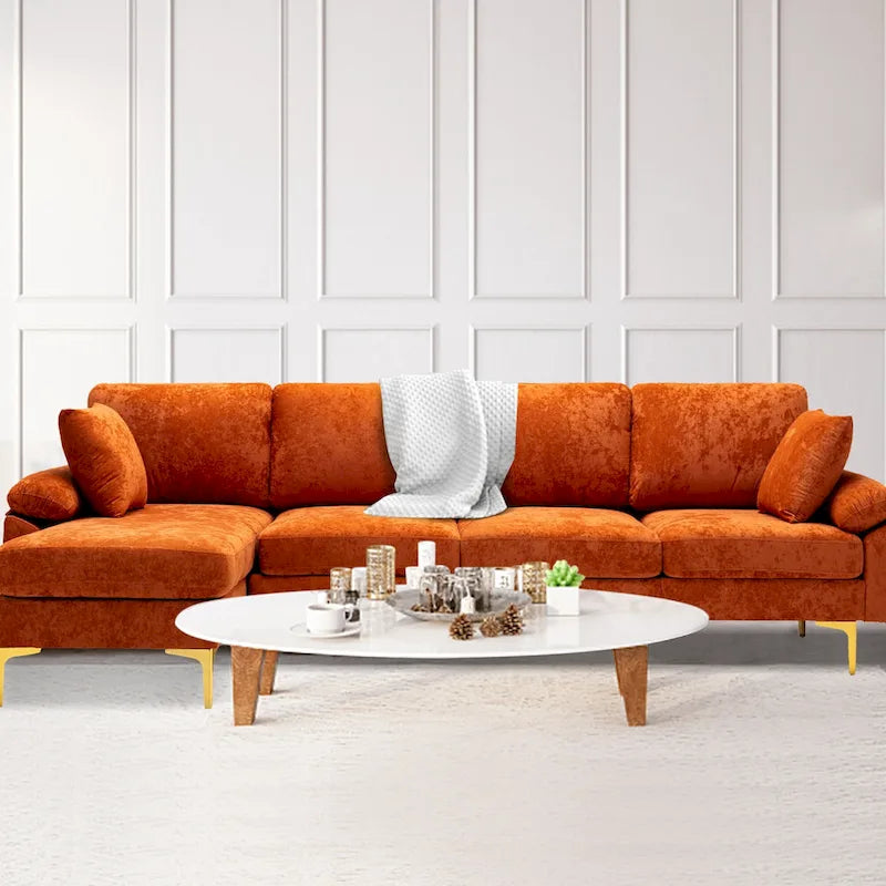 115 Canapé d'angle avec pouf