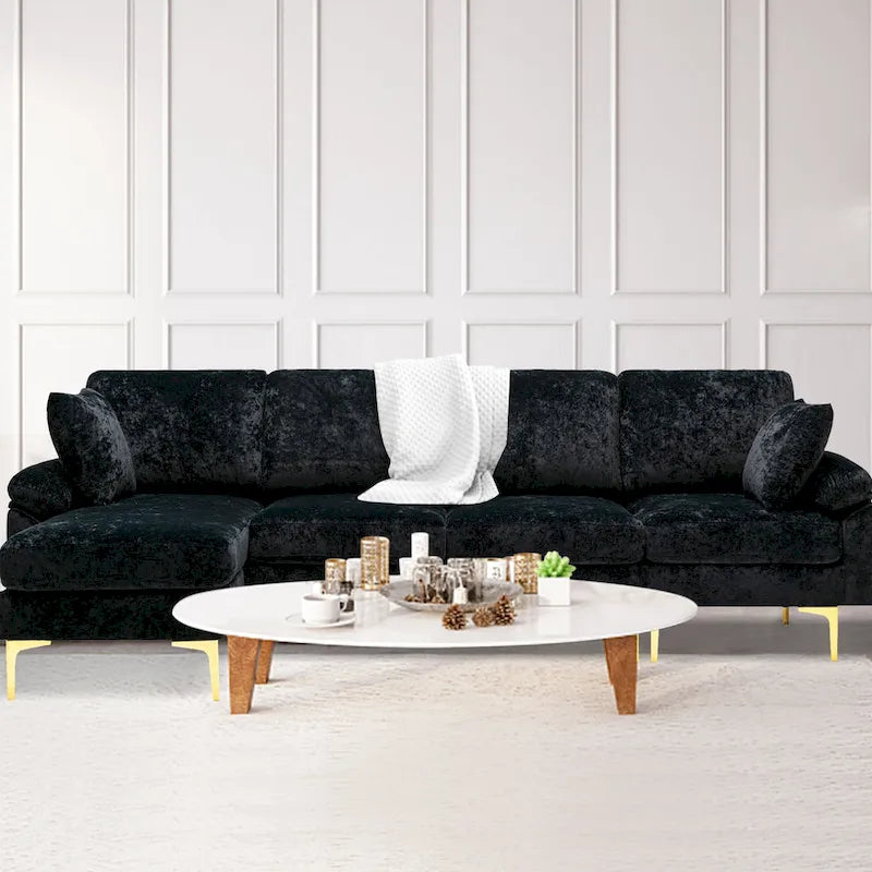 115 Canapé d'angle avec pouf
